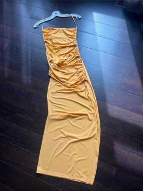 Zara Yellow cut out Maxi Dress